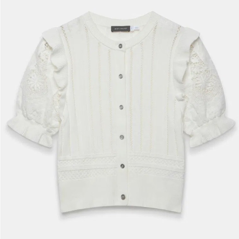 White Sweater with Embroidered Details